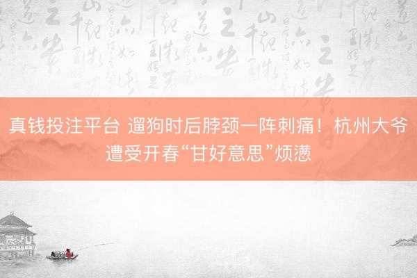 真钱投注平台 遛狗时后脖颈一阵刺痛！杭州大爷遭受开春“甘好意思”烦懑