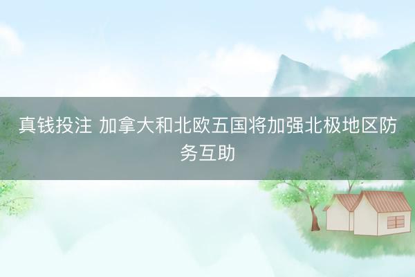真钱投注 加拿大和北欧五国将加强北极地区防务互助